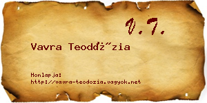 Vavra Teodózia névjegykártya